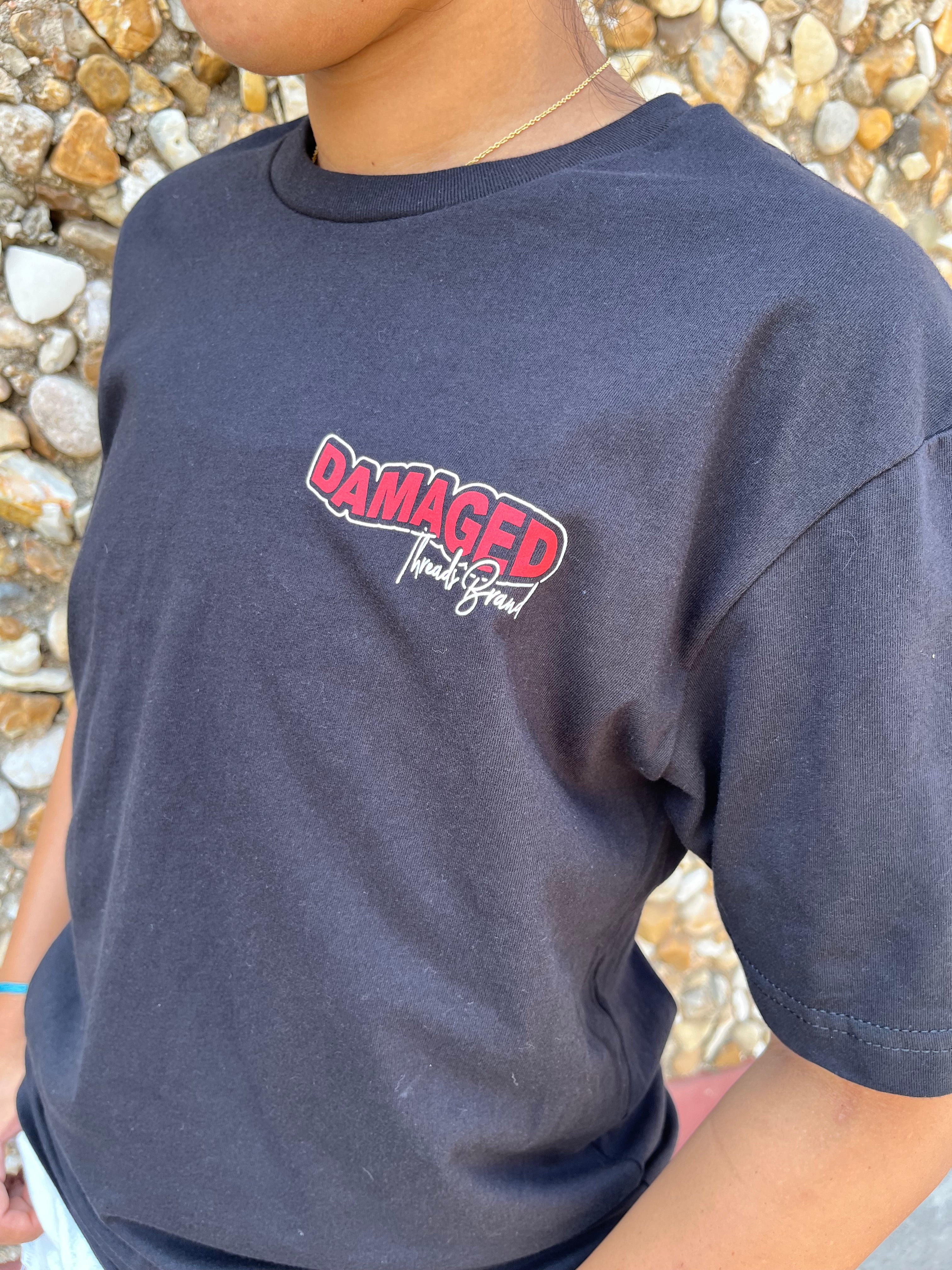 21AW Turning Logo Oversized Damaged Tee